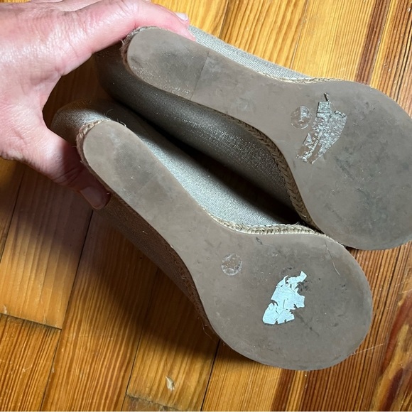 Tory Burch Gray Espadrille Wedges with Bows 9.5 - Picture 5 of 8